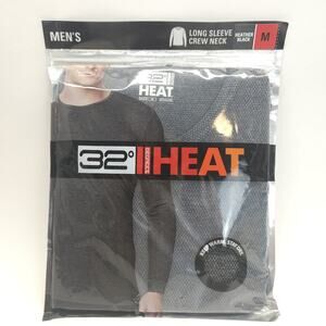 32 Degrees Heat Men Thermal Top M Heather Black Long Sleeve Base Layer 1pc